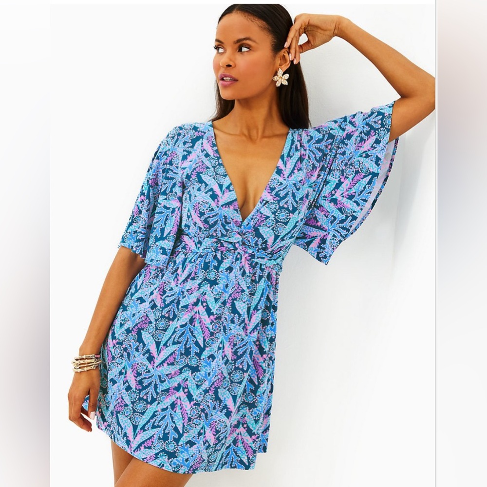 NWT Lilly Pulitzer® Minka Skirted Romper in Star Gazing print